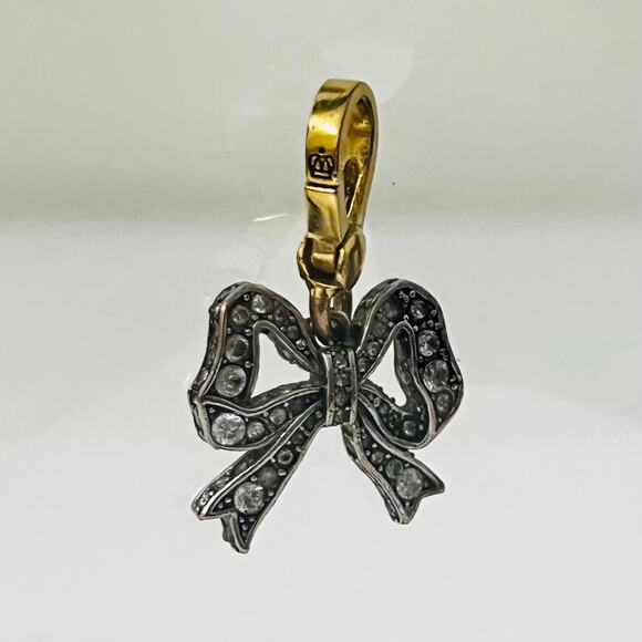 Vintage Juicy Couture Silver Diamond Bow Charm - Picture 2 of 5